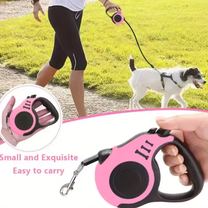 3M 5M Dog Leash for Small Dogs Cat Automatic Retractable Durable Nylon Lead Puppy Outdoor Travel Walking Hiking Traction Rope