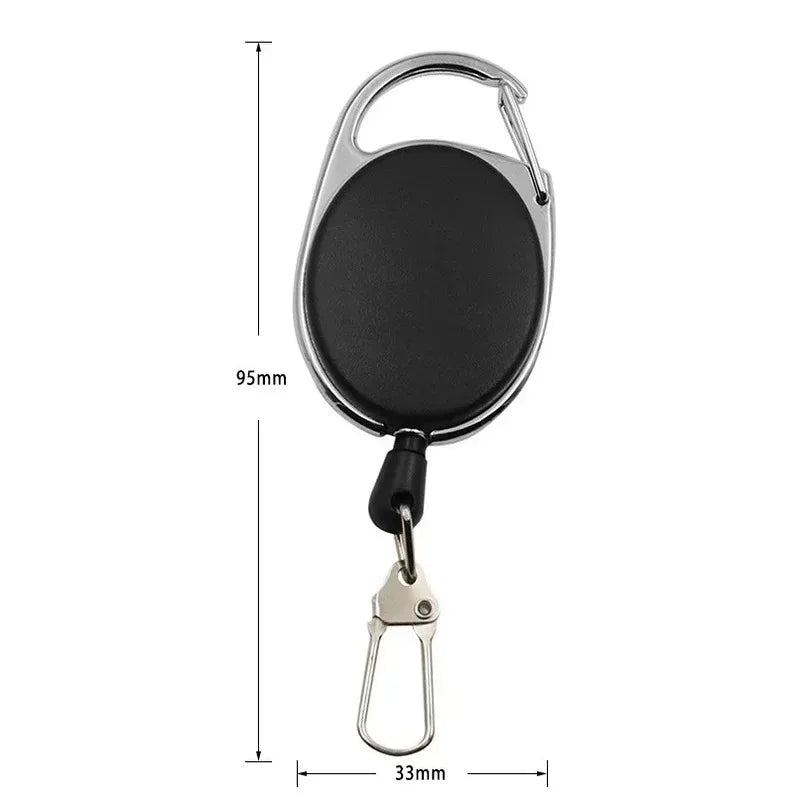 Retractable Keychain Badge Scroll ID Badge Holder Card Holder Backpack Lanyard Hiking Buckle Key Ring Retractable Tool