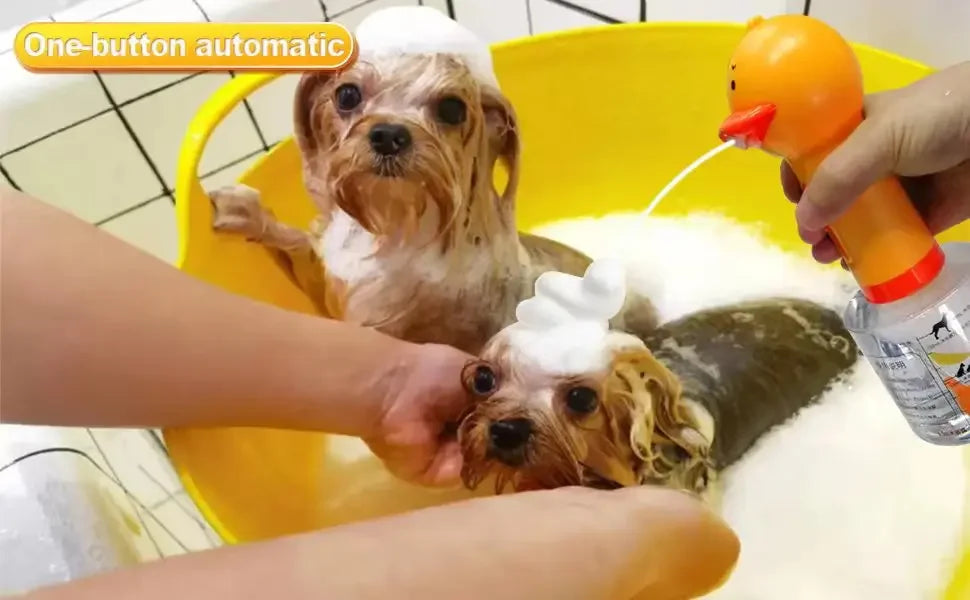 Yellow Duck Pet Cleaning Bathing Electric Foam Machine Usb Charging Automatic Soap Dispenser Foam Pet Accessories
