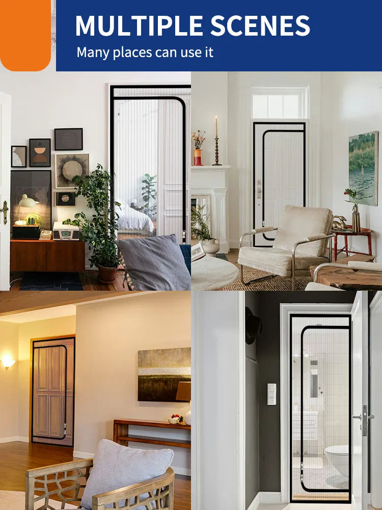 Pet door curtains u-shaped zipper screen door curtains prevent pets from escaping