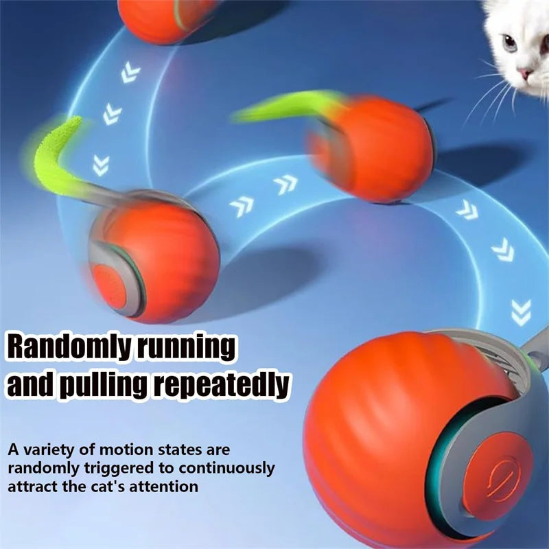 Smart Cat Toys Interactive Ball Plush Electric Catnip Training Toy Kitten Touch Sounding Pet Product Squeak Toy Ball Cat Supplie