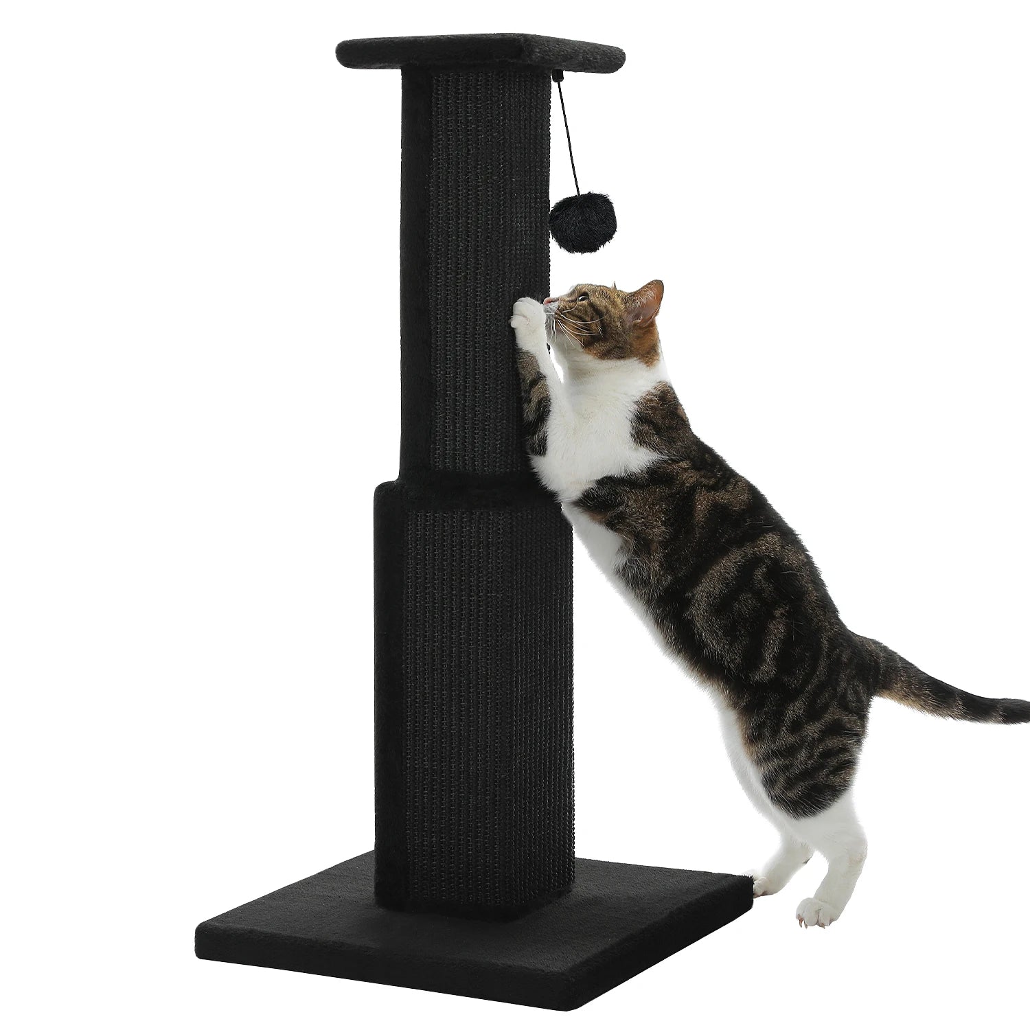 Large Cat Scratching Post for Indoor Cats Adults Ultimate Scratch Post with Woven Sisal Dangling Ball Tall Cat Scratcher Cat Toy