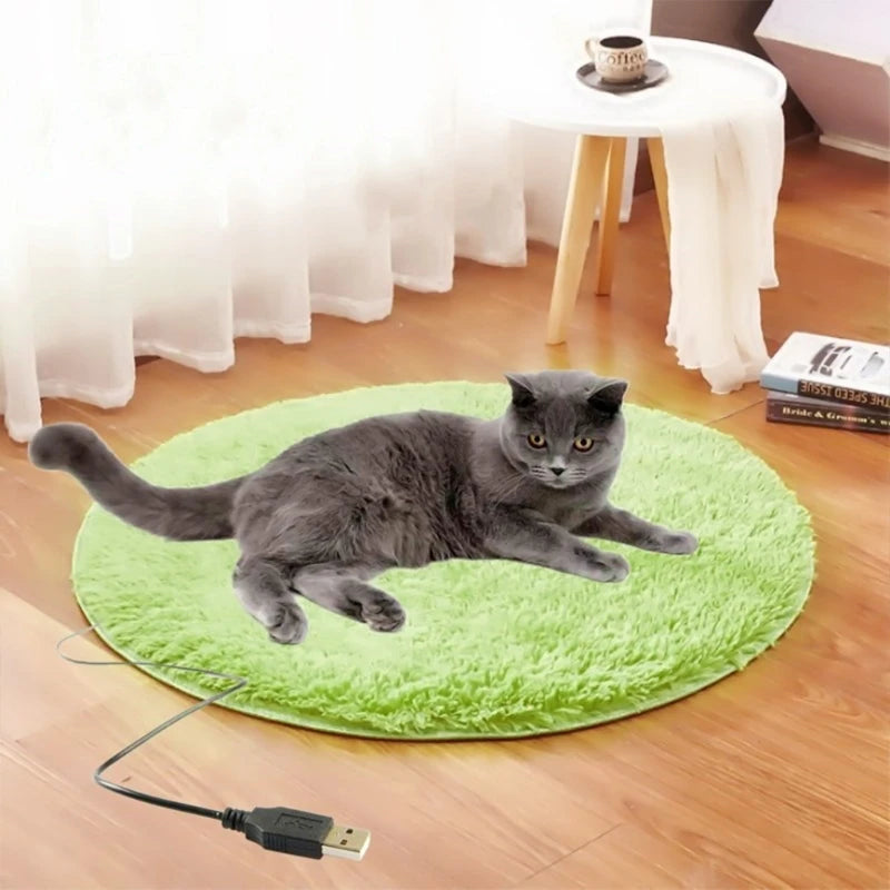 1pc USB Pet Electric Blanket Plush Pad Blanket for Cat Electric Heated Pad Anti-scratch Dog Heating Mat Sleeping Bed for Dog