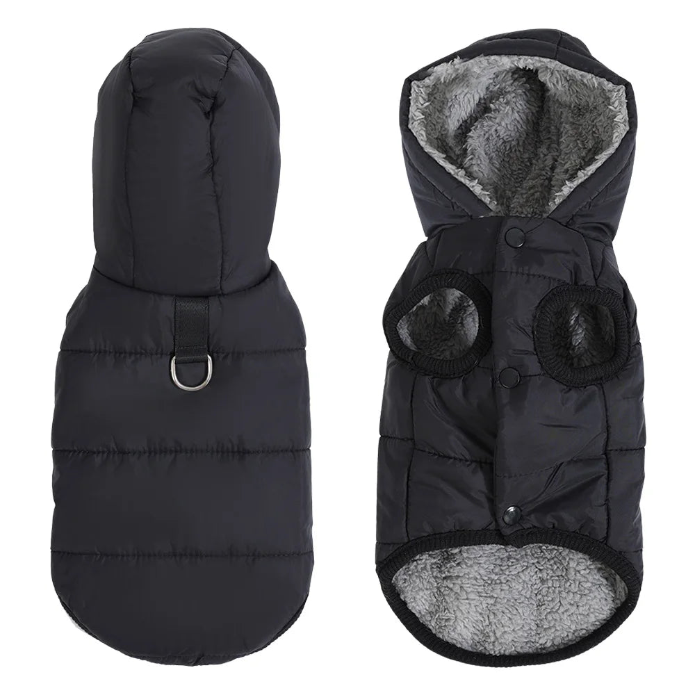 Waterproof Pet Cat Hoodie Jacket For Small Medium Cats Winter Warm Fleece Kitten Costume with D-ring Sphynx Coat Pug Clothes