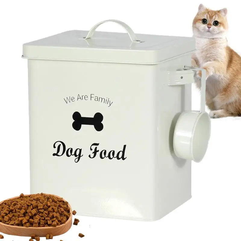 Pet Food Storage Bin Tank Container For Pet Food Storage Metal Portable Dog Food Bucket For Pet Foods Tablets Laundry Detergent