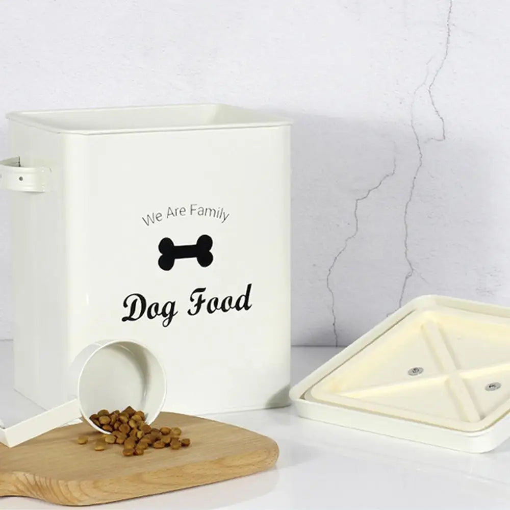 Pet Food Storage Bin Tank Container For Pet Food Storage Metal Portable Dog Food Bucket For Pet Foods Tablets Laundry Detergent