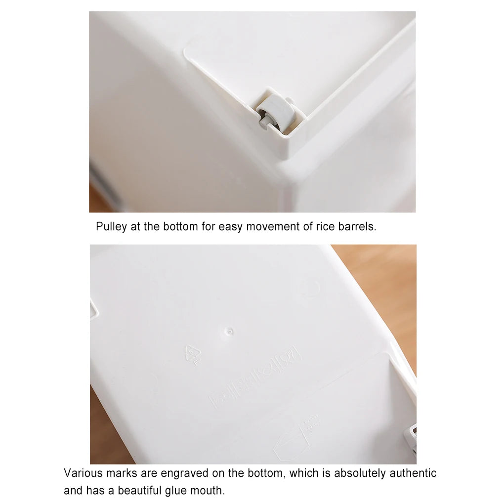 Food Storage Container Moistureproof Mothproof Roller Base Sealed Box Rice Cereal Pet Food Food Storage Box With Roller 15KG