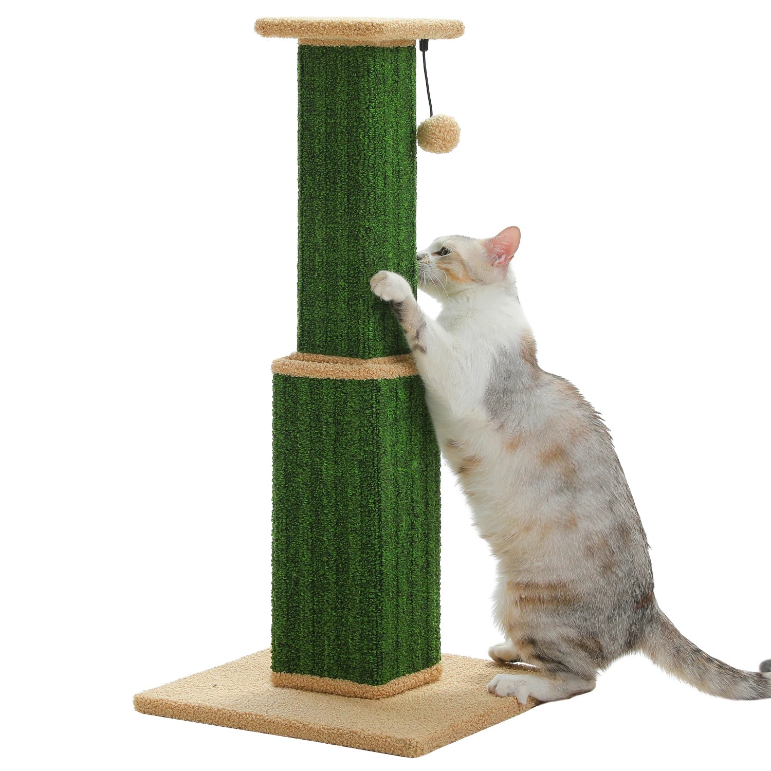 Large Cat Scratching Post for Indoor Cats Adults Ultimate Scratch Post with Woven Sisal Dangling Ball Tall Cat Scratcher Cat Toy