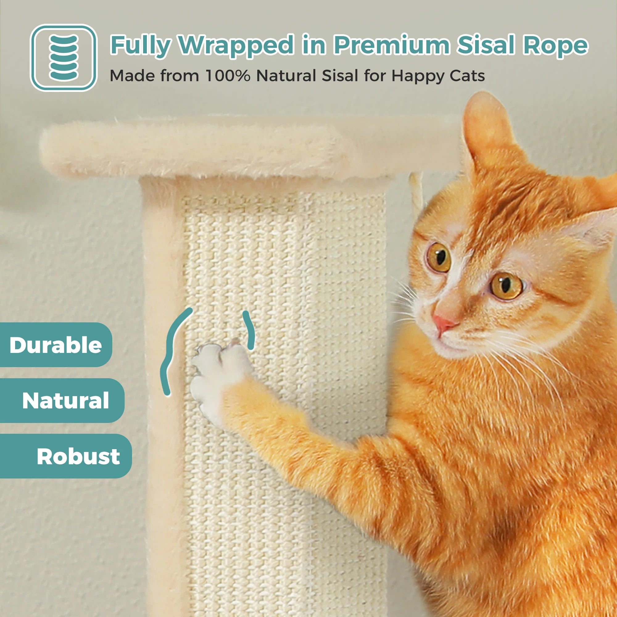 Large Cat Scratching Post for Indoor Cats Adults Ultimate Scratch Post with Woven Sisal Dangling Ball Tall Cat Scratcher Cat Toy