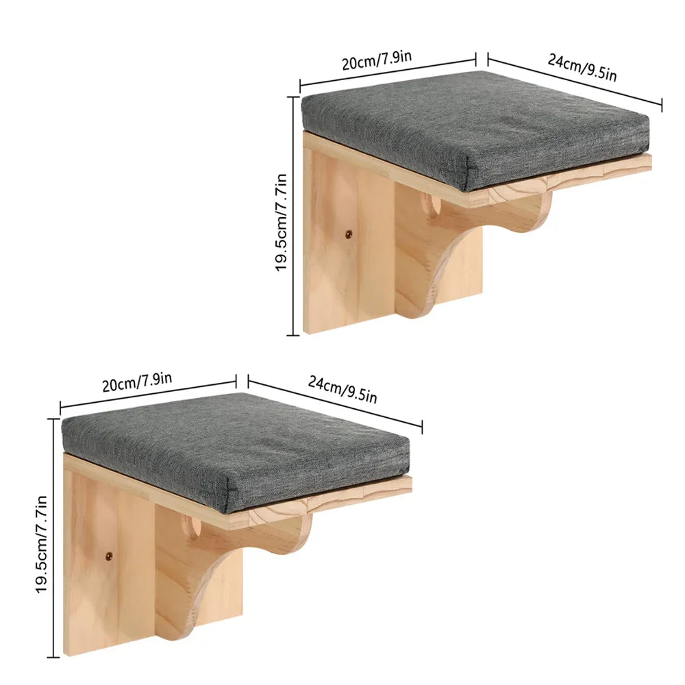 Cat Climbing Shelves Wall Mounted Cat Tree Tower Scratching Posts Hammock Hiding House Perches Ladder Cats Gym Pet Supplies Toy