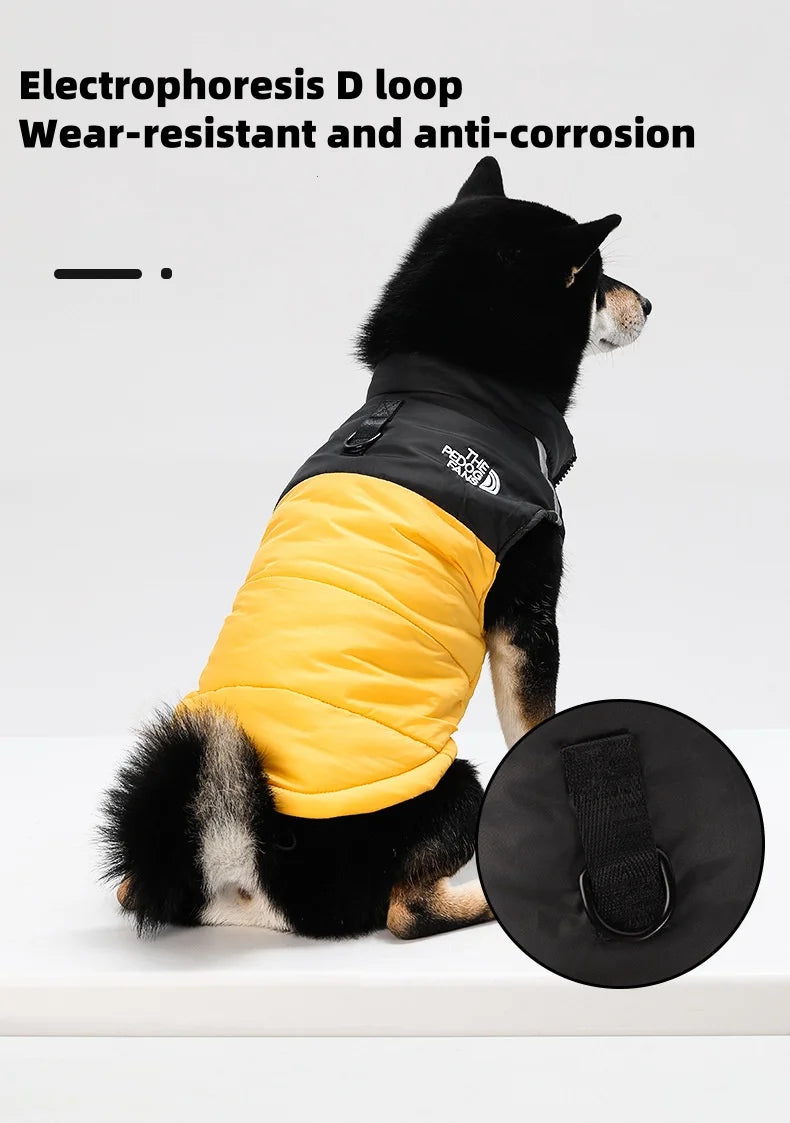 Medium and large dog clothes in autumn and winter, keep warm and thick dog cotton-padded clothes can pull pet clothing