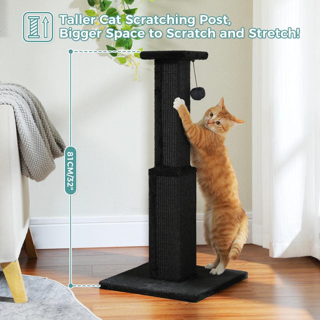 Large Cat Scratching Post for Indoor Cats Adults Ultimate Scratch Post with Woven Sisal Dangling Ball Tall Cat Scratcher Cat Toy