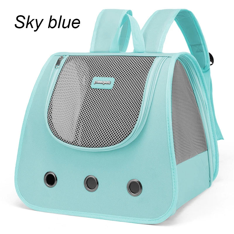 Outdoor Travel Cat Backpack Supplies Portable foldable double shoulder cat bag breathable puppy backpack fashionable and pet bag