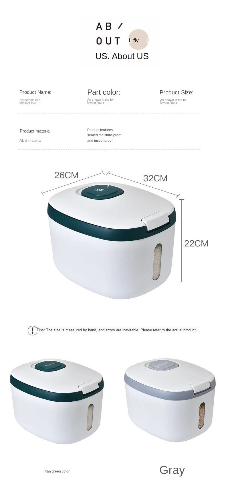 Kitchen Container 5KG 10KG Bucket Nano Insect-Proof Moisture-Proof Rice Box Grain Sealed Jar Home Storage Pet Dog Food Store Box