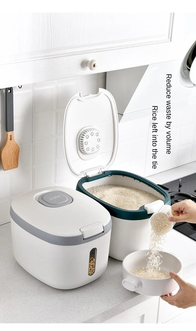 Kitchen Container 5KG 10KG Bucket Nano Insect-Proof Moisture-Proof Rice Box Grain Sealed Jar Home Storage Pet Dog Food Store Box