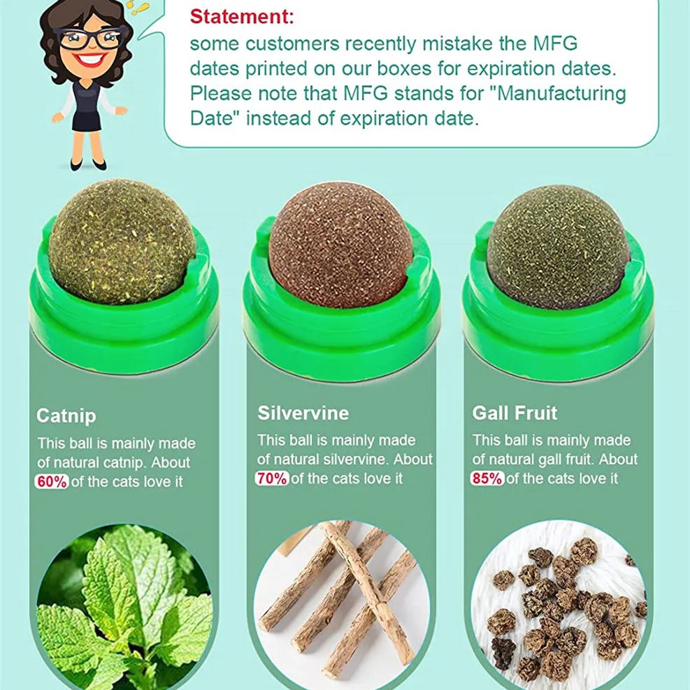 New Cat Mint Toy Rotating Cat Mint Ball Baby Cat Snacks Cat Grass Plant Hair Transformation Cat Pet Products Catnip