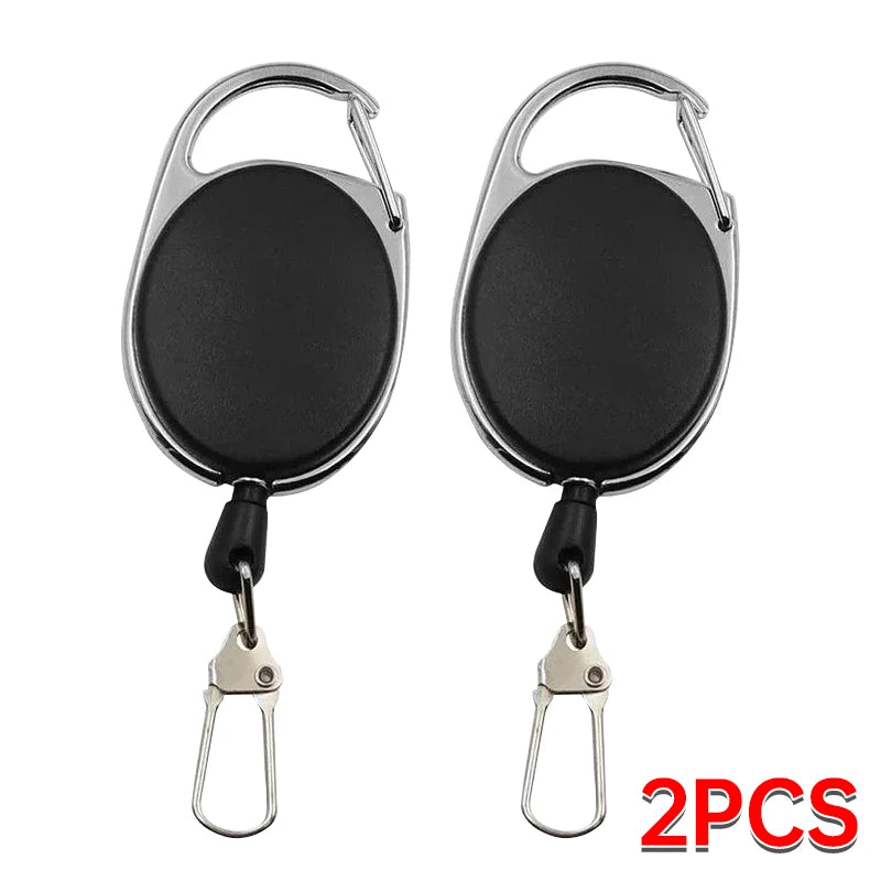 Retractable Keychain Badge Scroll ID Badge Holder Card Holder Backpack Lanyard Hiking Buckle Key Ring Retractable Tool