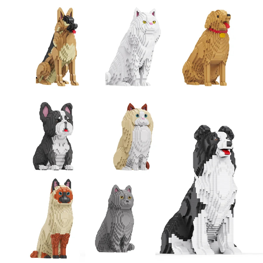 2000+PCS Large Pet Toys Mini Bricks Blocks Sets Adult Building Blocks Dog&Cat Animals Models Gifts Sets Decorations