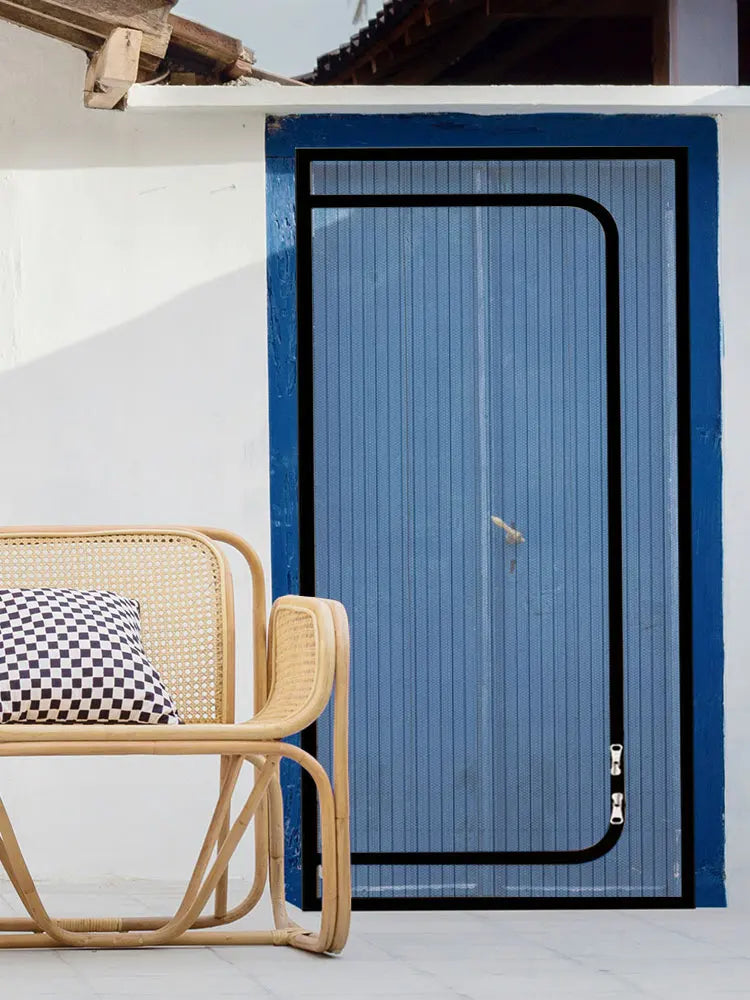 Pet door curtains u-shaped zipper screen door curtains prevent pets from escaping