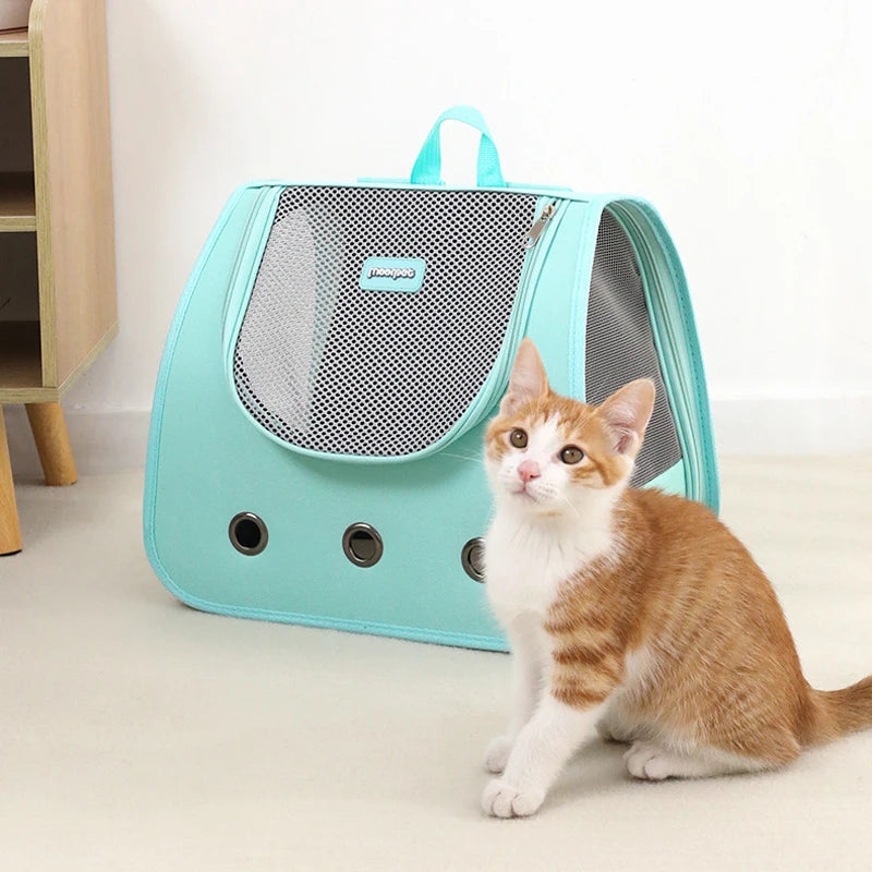 Outdoor Travel Cat Backpack Supplies Portable foldable double shoulder cat bag breathable puppy backpack fashionable and pet bag