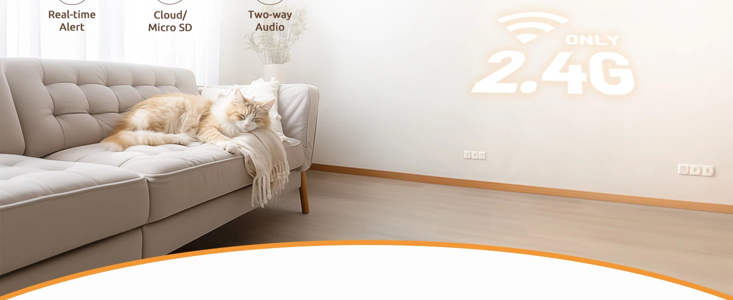 Pet Camera 2K, 360° Indoor Security Camera, Dog Camera with Phone App, PTZ Cameras for Home Security Indoor, No plug