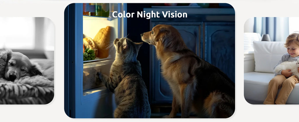 Pet Camera 2K, 360° Indoor Security Camera, Dog Camera with Phone App, PTZ Cameras for Home Security Indoor, No plug