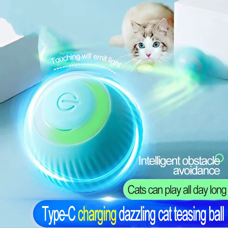 New Interactive Cat Ball Automatic Indoor Cat Toy Electric Roll Ball Cat Games MWJ01