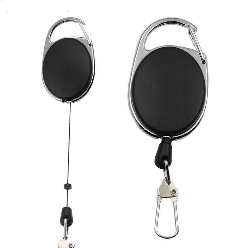 Retractable Keychain Badge Scroll ID Badge Holder Card Holder Backpack Lanyard Hiking Buckle Key Ring Retractable Tool