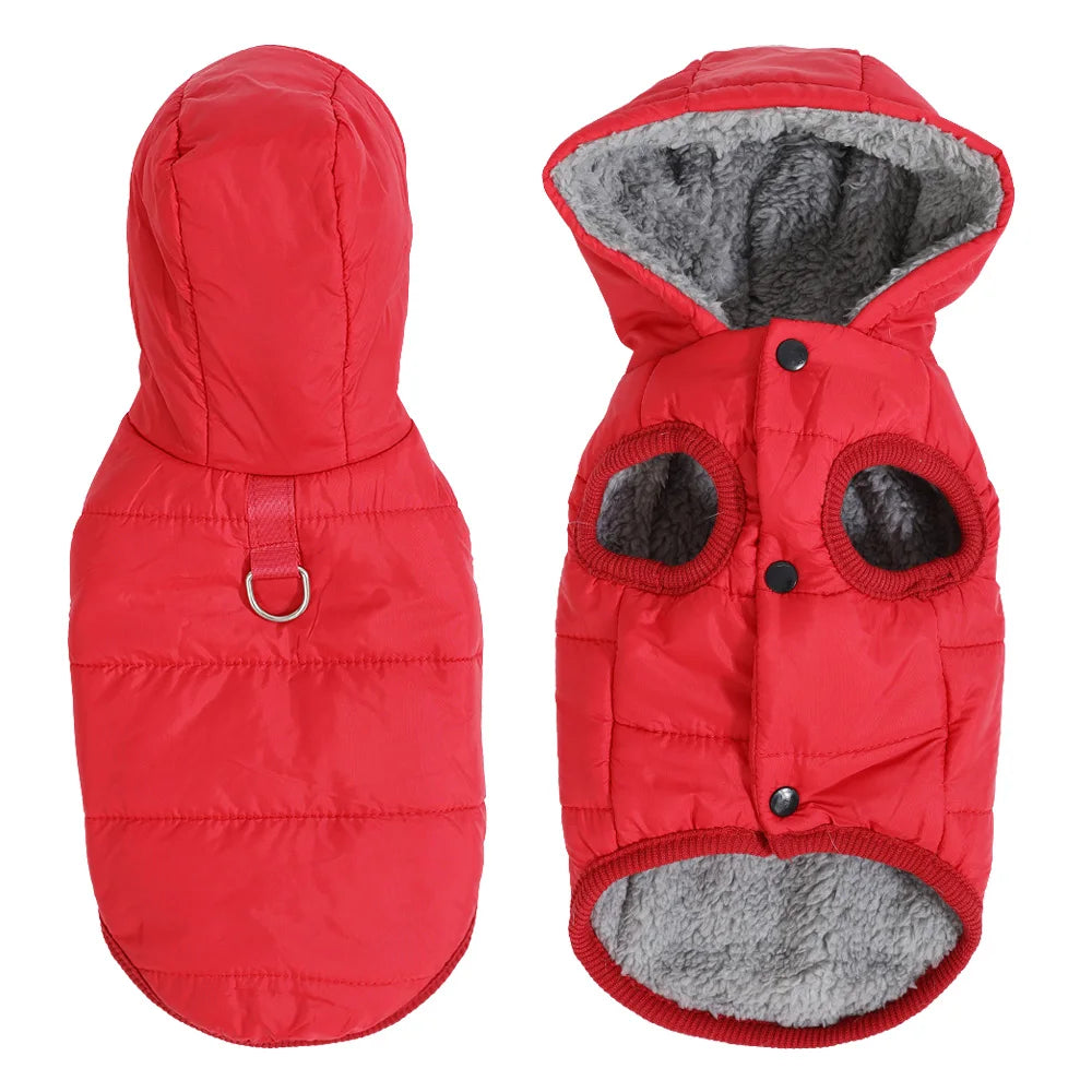 Waterproof Pet Cat Hoodie Jacket For Small Medium Cats Winter Warm Fleece Kitten Costume with D-ring Sphynx Coat Pug Clothes