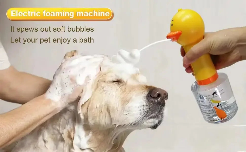 Yellow Duck Pet Cleaning Bathing Electric Foam Machine Usb Charging Automatic Soap Dispenser Foam Pet Accessories