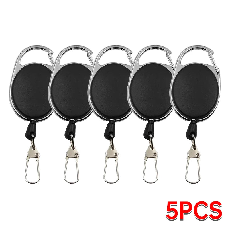 Retractable Keychain Badge Scroll ID Badge Holder Card Holder Backpack Lanyard Hiking Buckle Key Ring Retractable Tool