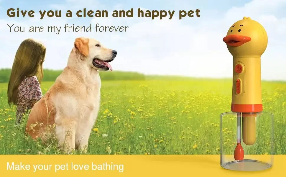 Yellow Duck Pet Cleaning Bathing Electric Foam Machine Usb Charging Automatic Soap Dispenser Foam Pet Accessories