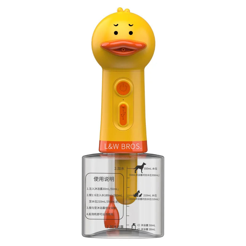 Yellow Duck Pet Cleaning Bathing Electric Foam Machine Usb Charging Automatic Soap Dispenser Foam Pet Accessories