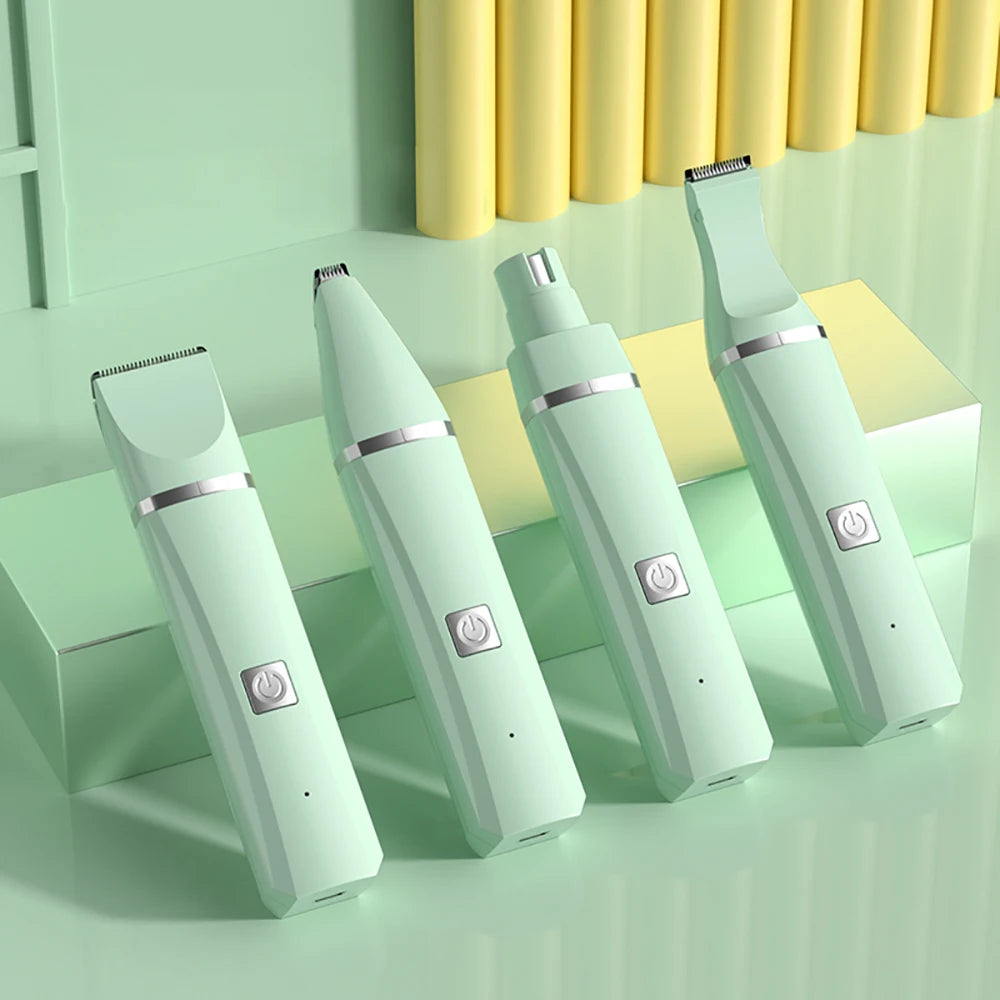 Dog Clipper Cat Hair Clippers Pet Grooming Haircut nail Trimmer  Set 4 in 1 Cordless Rechargeable Professional Pet Grooming Tool