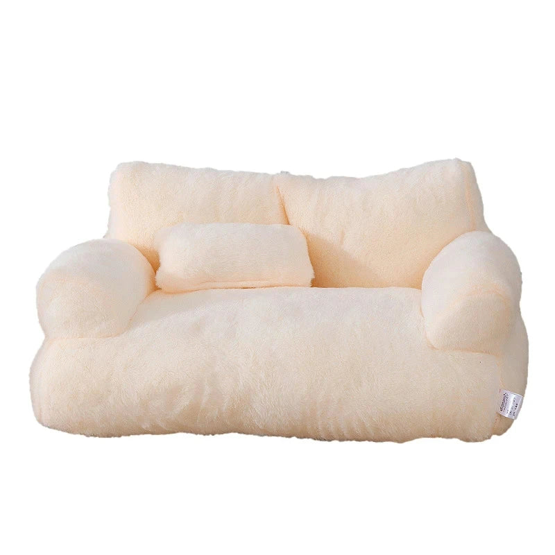 Winter Warm Plush Cat Bed Luxury Sofa Style Pet Nest for Small Medium Cats Dogs Comfortable Faux Fur Puppy Bed Cozy Pet Supplies