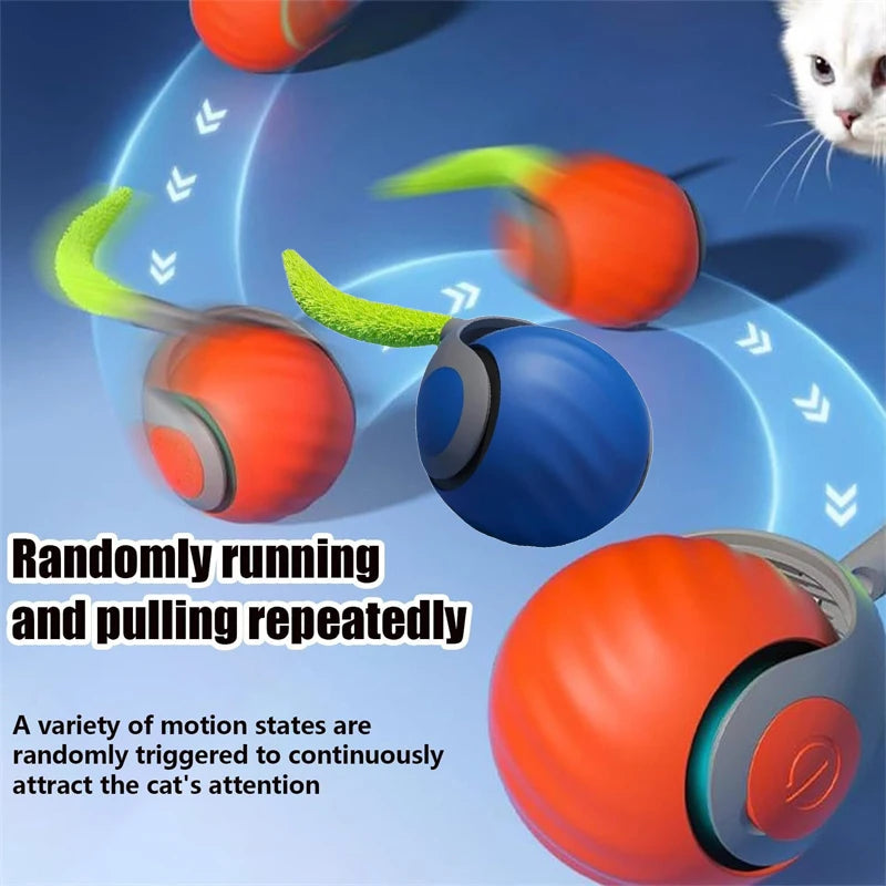 Smart Cat Toys Interactive Ball Plush Electric Catnip Training Toy Kitten Touch Sounding Pet Product Squeak Toy Ball Cat Supplie