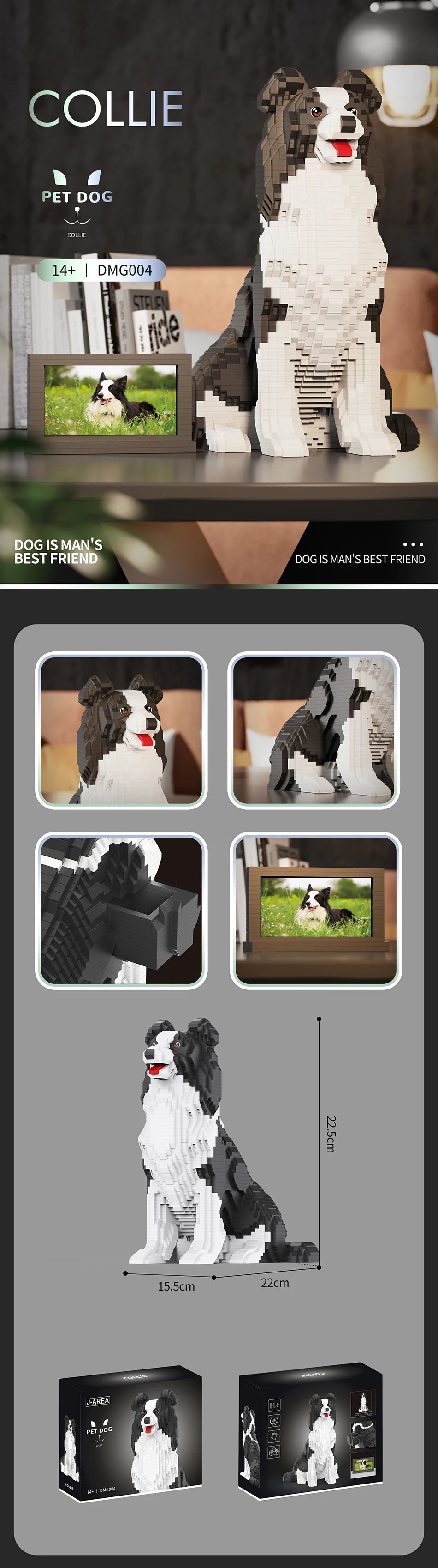 2000+PCS Large Pet Toys Mini Bricks Blocks Sets Adult Building Blocks Dog&Cat Animals Models Gifts Sets Decorations