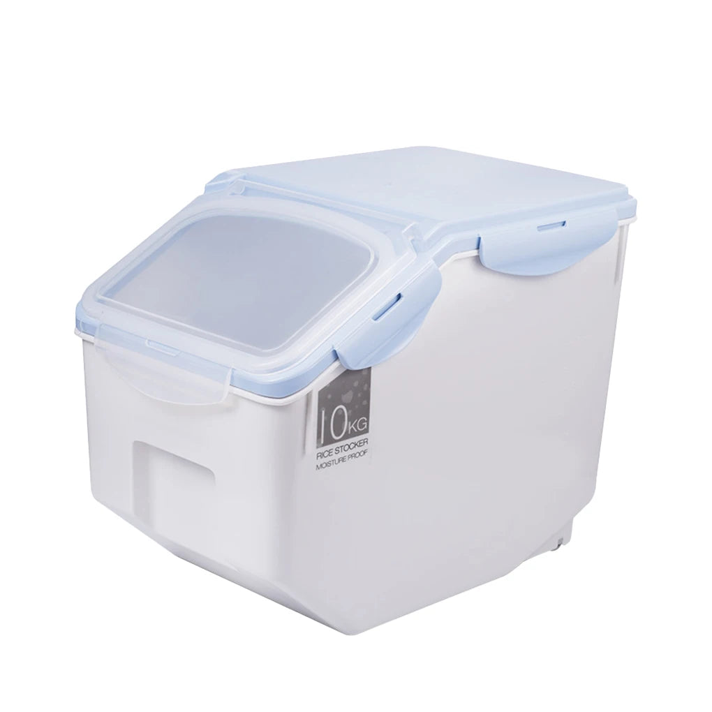 Food Storage Container Moistureproof Mothproof Roller Base Sealed Box Rice Cereal Pet Food Food Storage Box With Roller 15KG