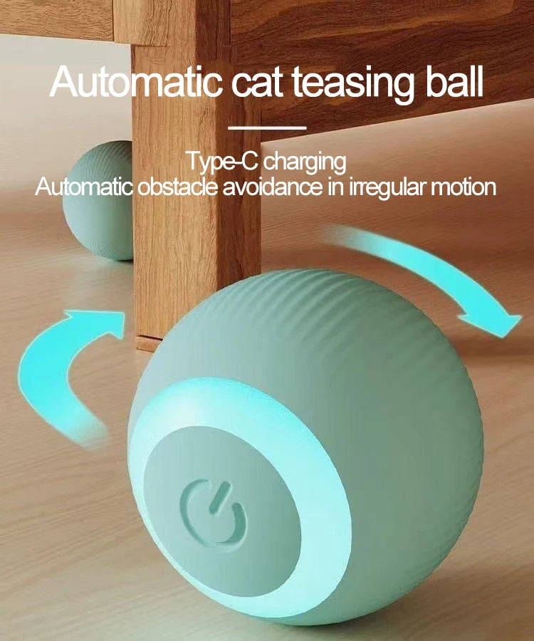 New Interactive Cat Ball Automatic Indoor Cat Toy Electric Roll Ball Cat Games MWJ01