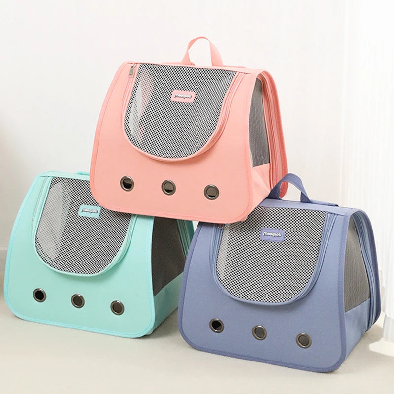 Outdoor Travel Cat Backpack Supplies Portable foldable double shoulder cat bag breathable puppy backpack fashionable and pet bag