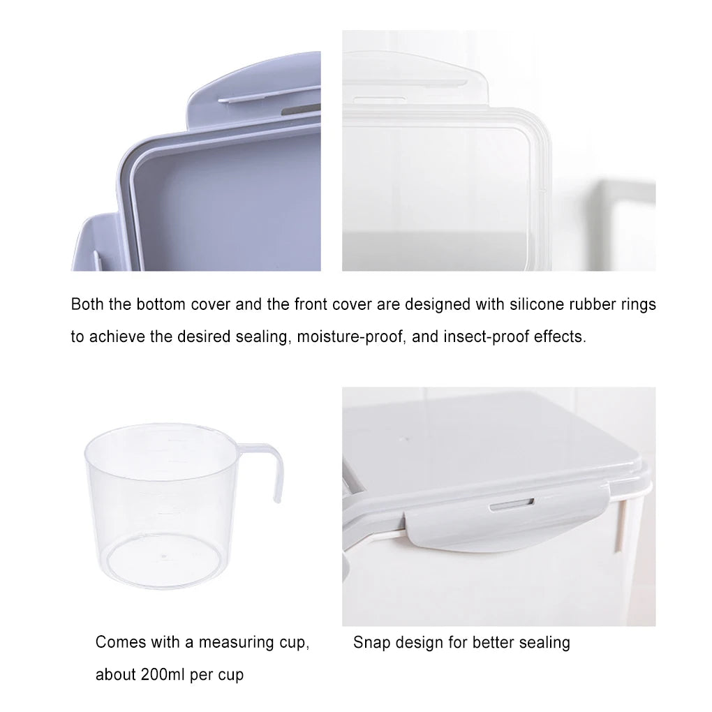 Food Storage Container Moistureproof Mothproof Roller Base Sealed Box Rice Cereal Pet Food Food Storage Box With Roller 15KG