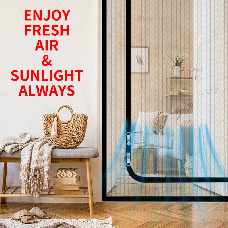 Pet door curtains u-shaped zipper screen door curtains prevent pets from escaping