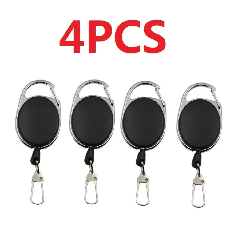 Retractable Keychain Badge Scroll ID Badge Holder Card Holder Backpack Lanyard Hiking Buckle Key Ring Retractable Tool