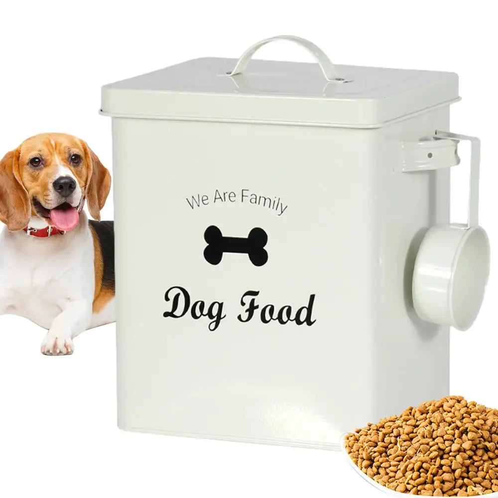 Pet Food Storage Bin Tank Container For Pet Food Storage Metal Portable Dog Food Bucket For Pet Foods Tablets Laundry Detergent