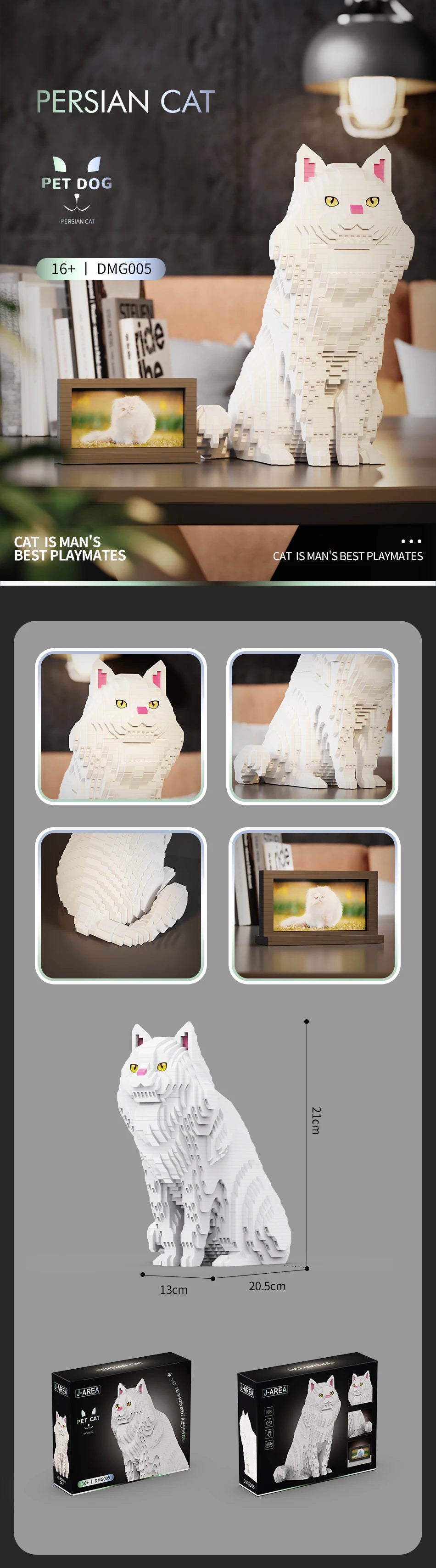 2000+PCS Large Pet Toys Mini Bricks Blocks Sets Adult Building Blocks Dog&Cat Animals Models Gifts Sets Decorations