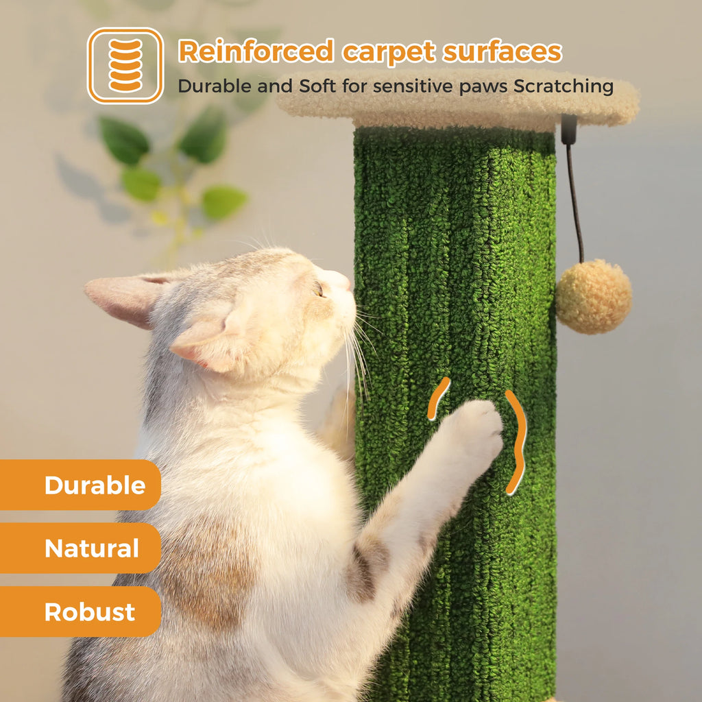 Large Cat Scratching Post for Indoor Cats Adults Ultimate Scratch Post with Woven Sisal Dangling Ball Tall Cat Scratcher Cat Toy