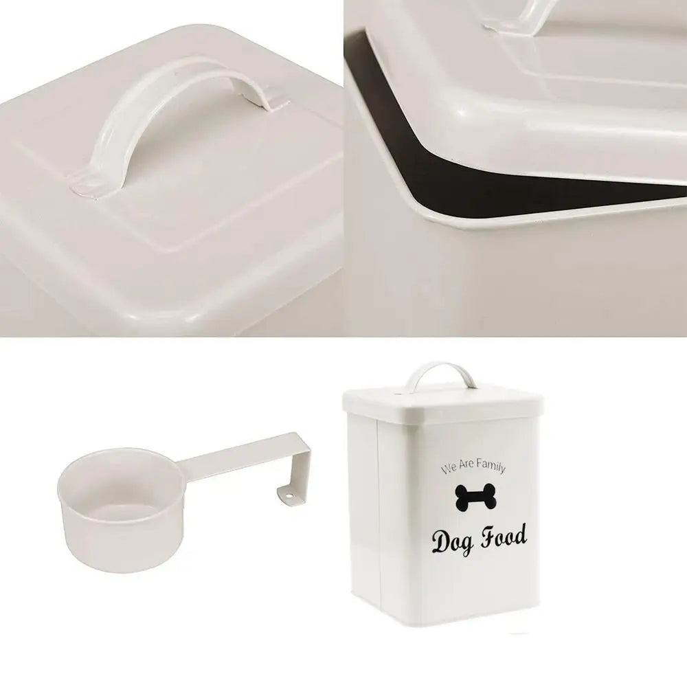 Pet Food Storage Bin Tank Container For Pet Food Storage Metal Portable Dog Food Bucket For Pet Foods Tablets Laundry Detergent