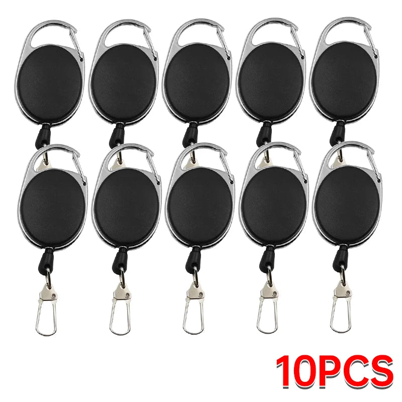 Retractable Keychain Badge Scroll ID Badge Holder Card Holder Backpack Lanyard Hiking Buckle Key Ring Retractable Tool