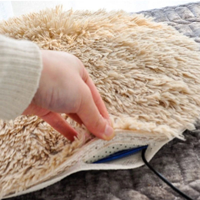 1pc USB Pet Electric Blanket Plush Pad Blanket for Cat Electric Heated Pad Anti-scratch Dog Heating Mat Sleeping Bed for Dog