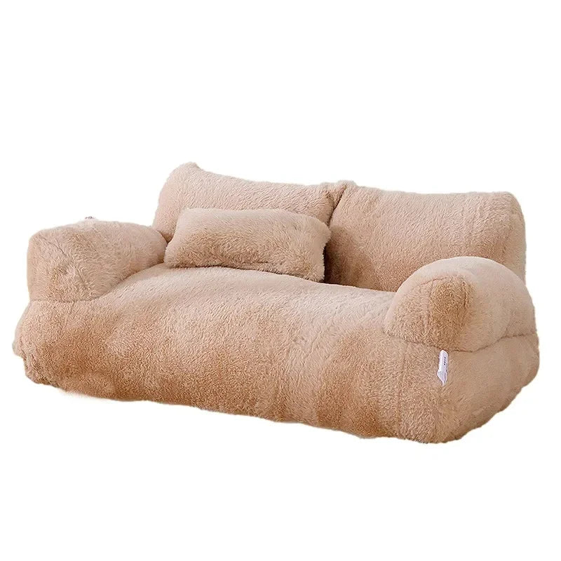 Winter Warm Plush Cat Bed Luxury Sofa Style Pet Nest for Small Medium Cats Dogs Comfortable Faux Fur Puppy Bed Cozy Pet Supplies